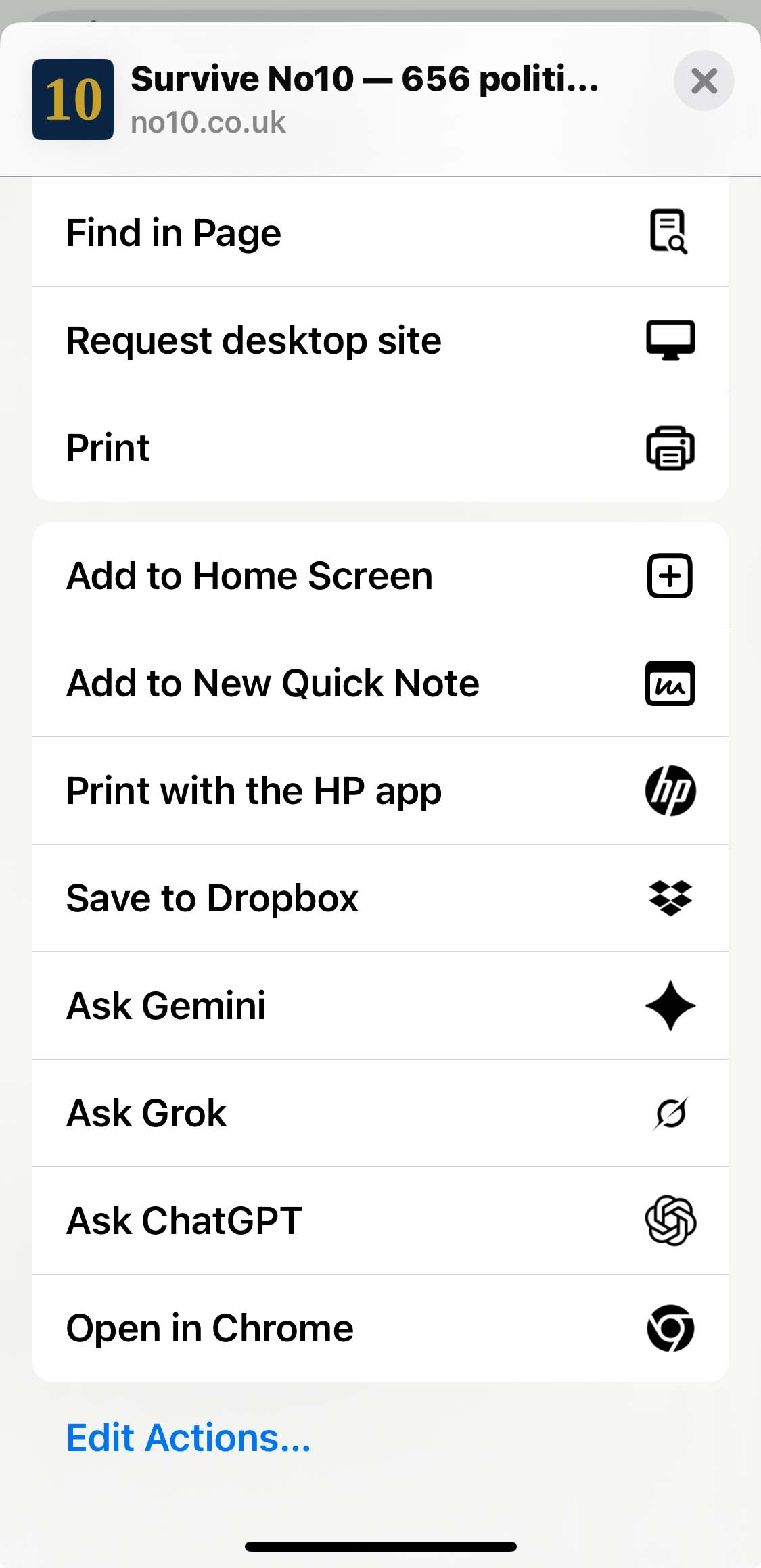How to add No10 to the Home Screen on iPhone