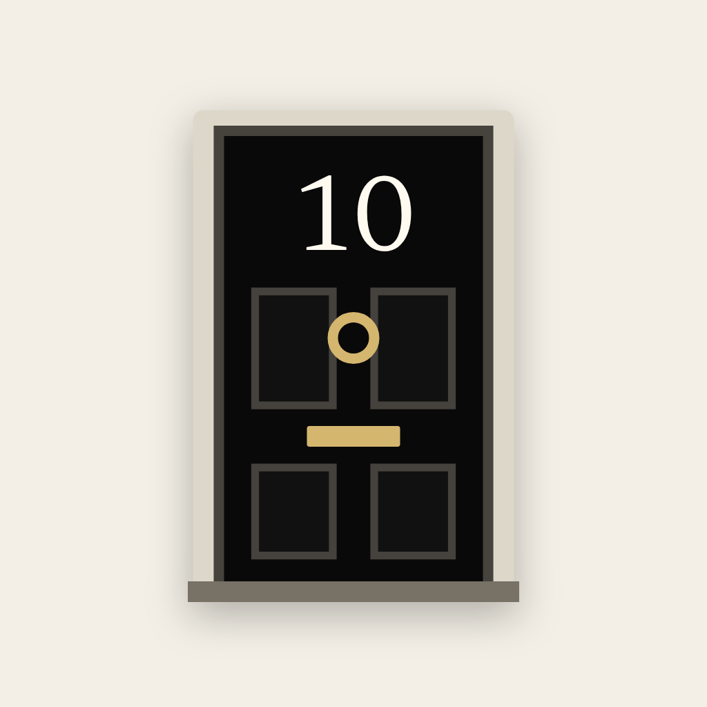 The No10 door logo on a cream background