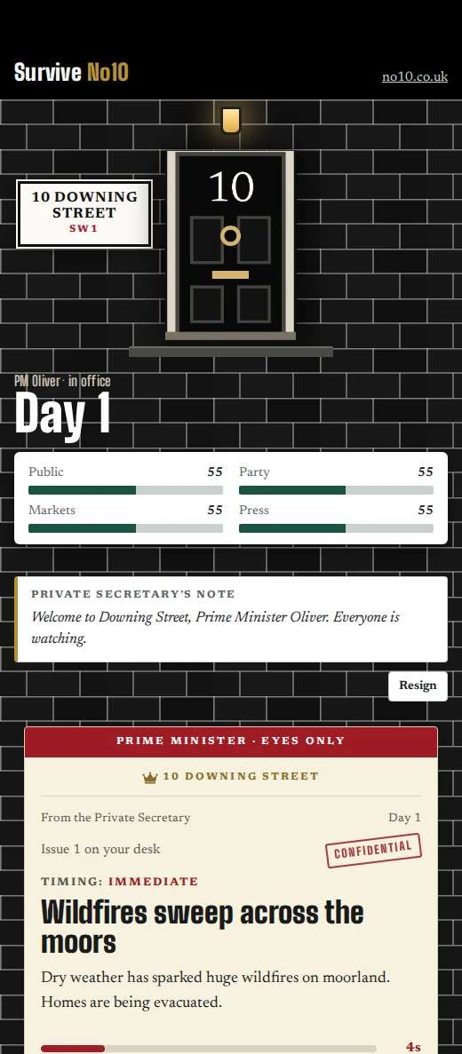 Survive No10 in Pressure mode, with 4 seconds left to decide on wildfires sweeping across the moors